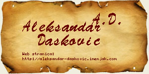 Aleksandar Dašković vizit kartica